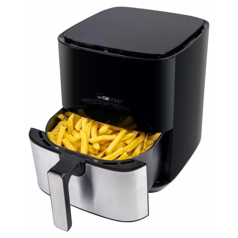 Clatronic FR 3782 H Singolo 5 L Indipendente 1450 W Friggitrice ad aria calda Nero, Acciaio inossidabile