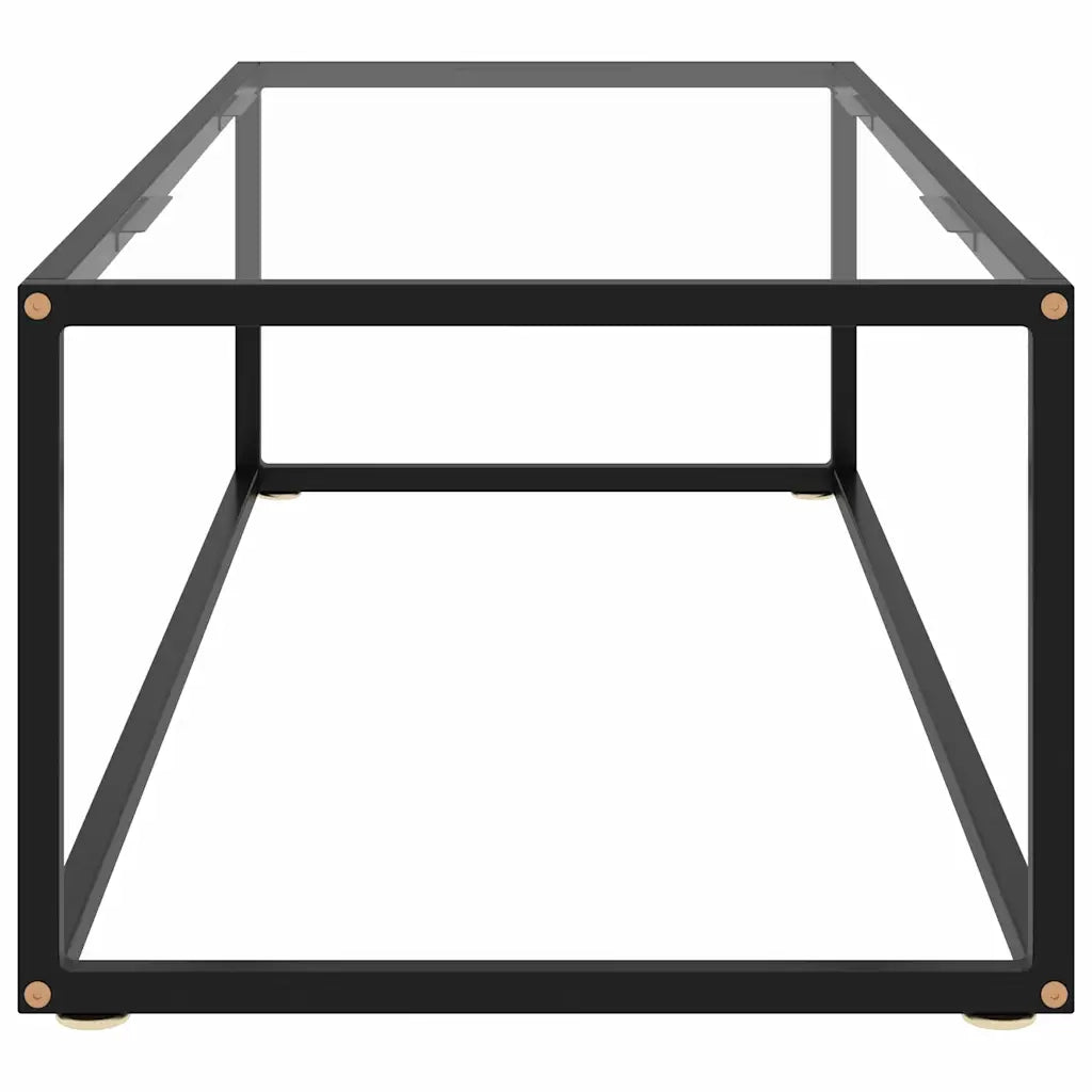 Tavolino da Salotto Nero con Vetro Temperato 120x60x35 cm 322883