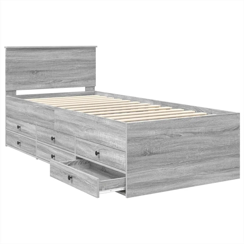 Daybed Grigio Sonoma e Nero 75 x 190 cm Legno multistrato 3408541