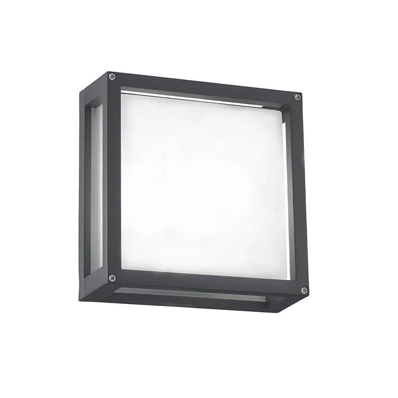 DISCOVERY Applique e Plafoniera da Esterno IP54 Colore Antracite, Struttura in Alluminio Pressofuso e Diffusore in Vetro Satinato - Rossini Group