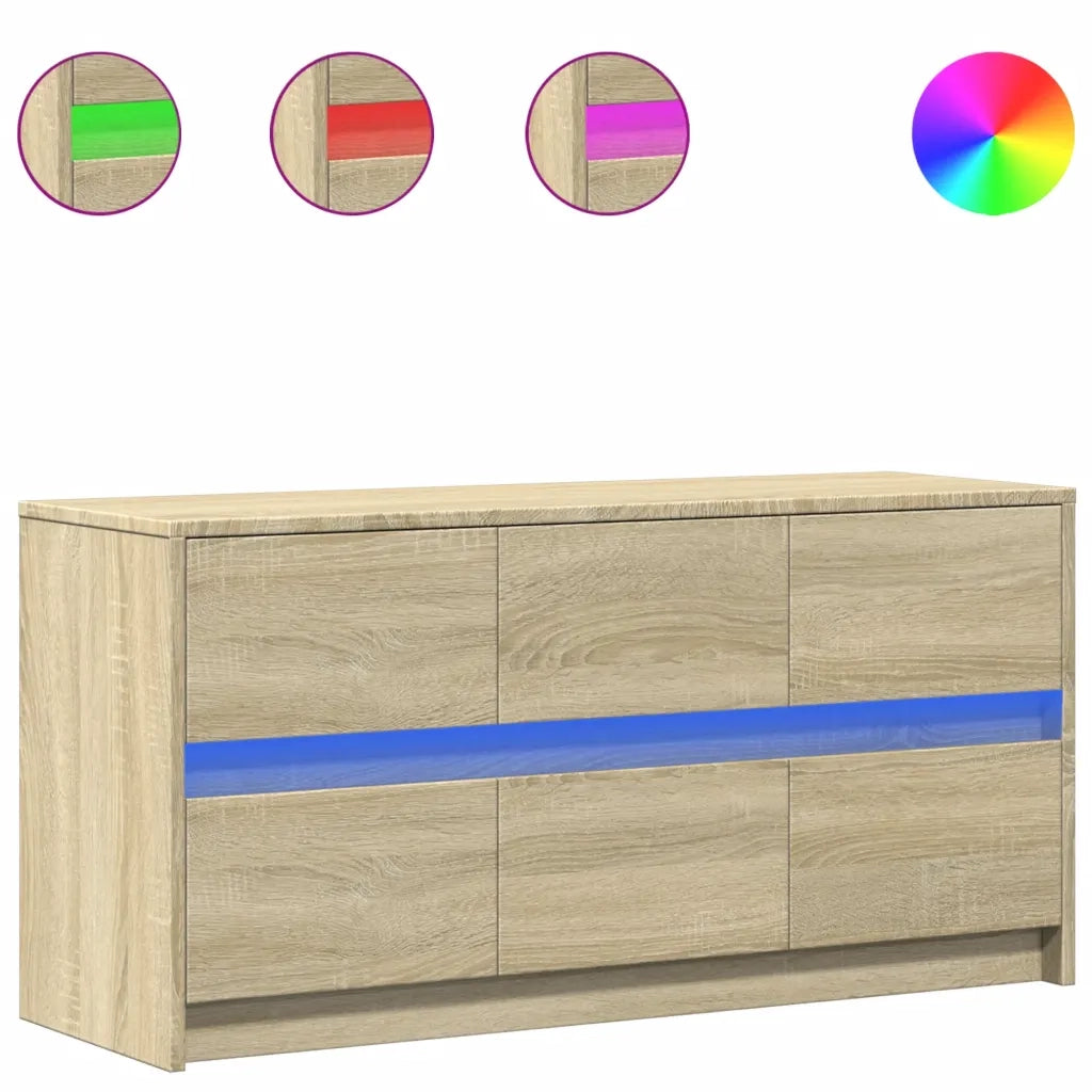 Mobile TV | Armadietto TV | Mobile Porta TV con LED Rovere Sonoma 100x34x50cm in Truciolato