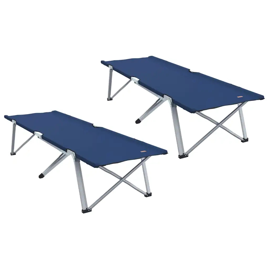 Letto da campeggio pieghevole 2 pcs Blu 194 x 62,5 x 42,5 cm 42003122