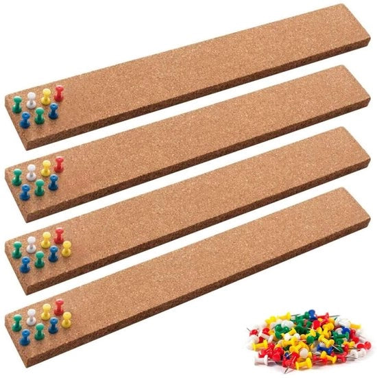 Prikbord per Memi Documenti - 4 pezzi - Larghezza 5 cm - Lunghezza 38 cm - Peso Leggero - Resistente - Adatto per Memi e Documenti - Totale Lunghezza 38x5 cm