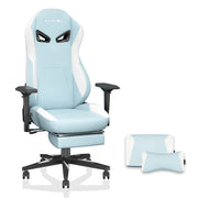 Sedia da gaming ergonomica KORNOX in tessuto con poggiapiedi per adulti, sedia da ufficio con schienale alto, sedia da gaming da corsa in tessuto rego