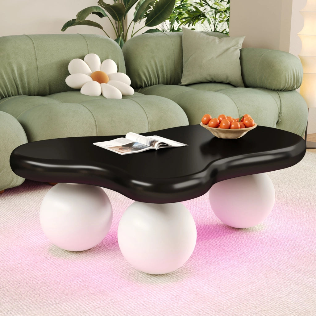 Tavolino da caff¨¨ stile nuvola con illuminazione LED - Zephmum- 16 colori, design gambe rotonde
