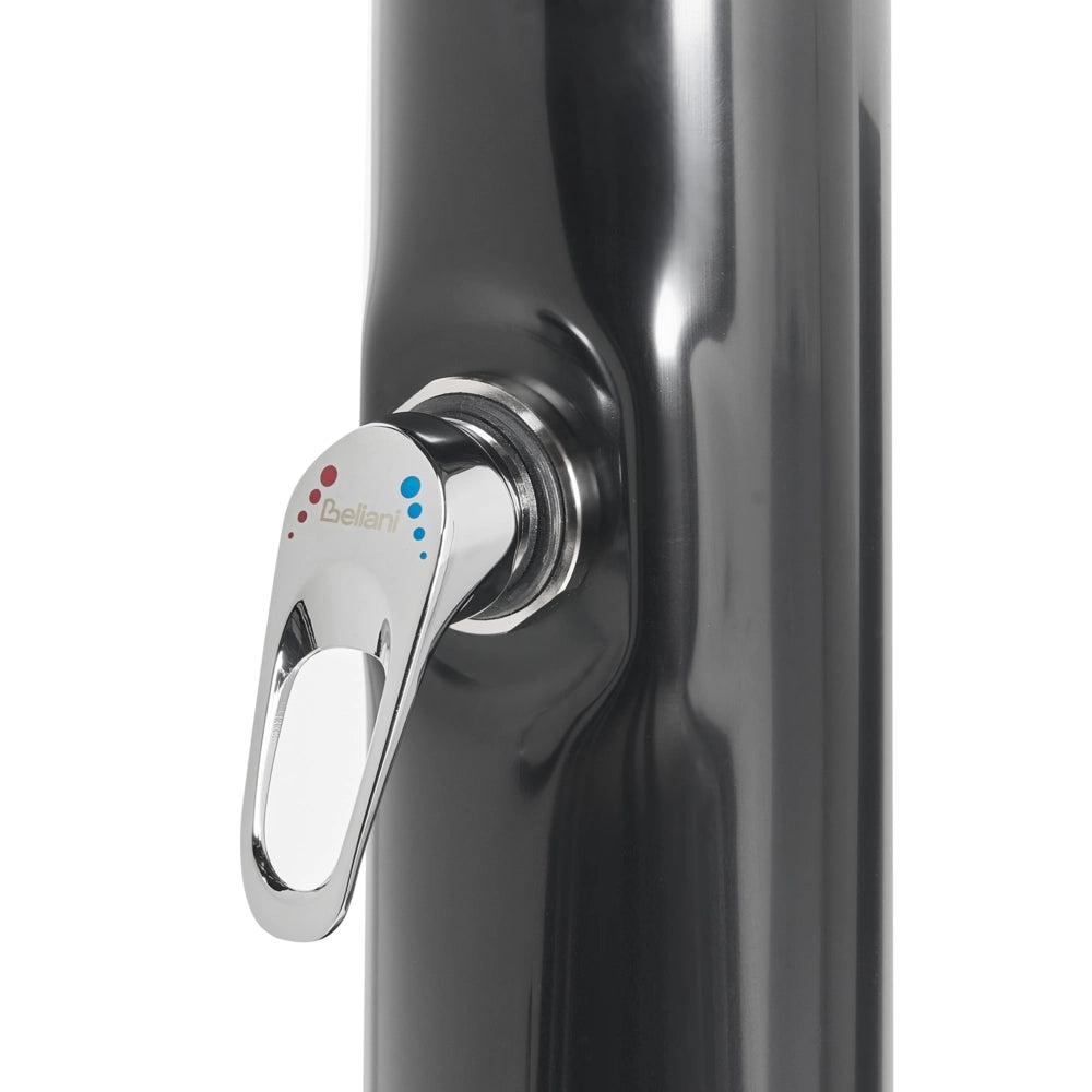 Set doccia miscelatore da esterno in PVC nero con funzione pioggia alimentato ad energia solare Giardino moderno
