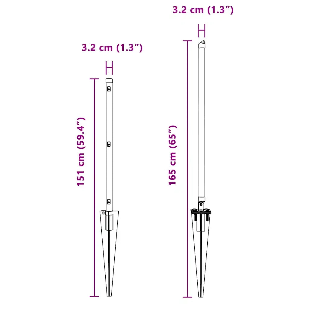 Palo della recinzione 7 pcs Grigio Acciaio 42004256