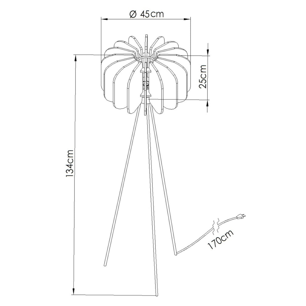 Lampada a sospensione e da terra moderna MULA con paralume in feltro, 45 cm, struttura nera