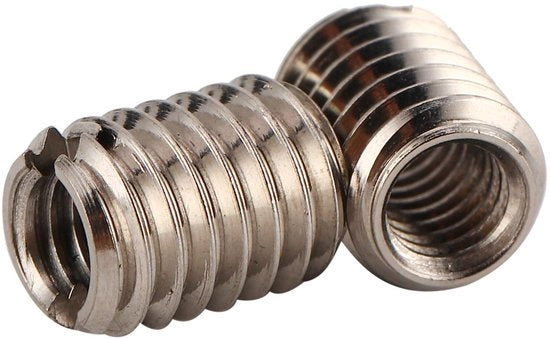 Inserti a viti a schermo 10pz - Viti interne M4 x 0,7mm - Viti esterne M6 x 1mm - Acciaio inox - Lunghezza 8mm - Riparazione di cavi - Accessori per inserimento di cavi