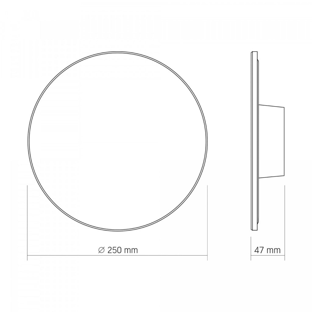 Applique esterna LED nera rotonda 25cm 18W CCT IP65 Videx