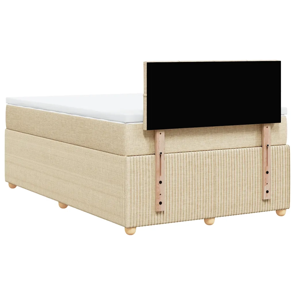 Giroletto a Molle con Materasso Crema 120x190 cm in Tessuto 3287400