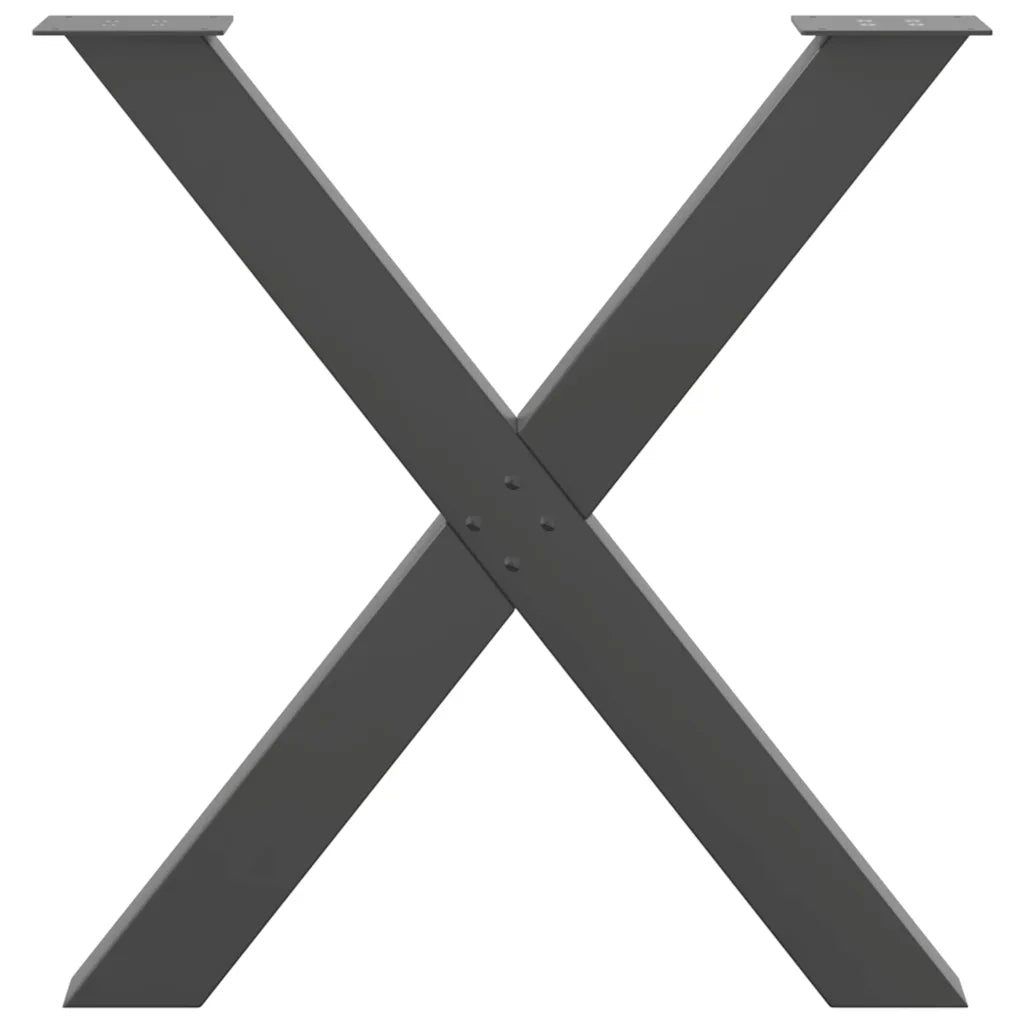 Gambe per tavolo da pranzo a forma di X 3 pz Antracite 70x(72-73) cm Acciaio 4012990