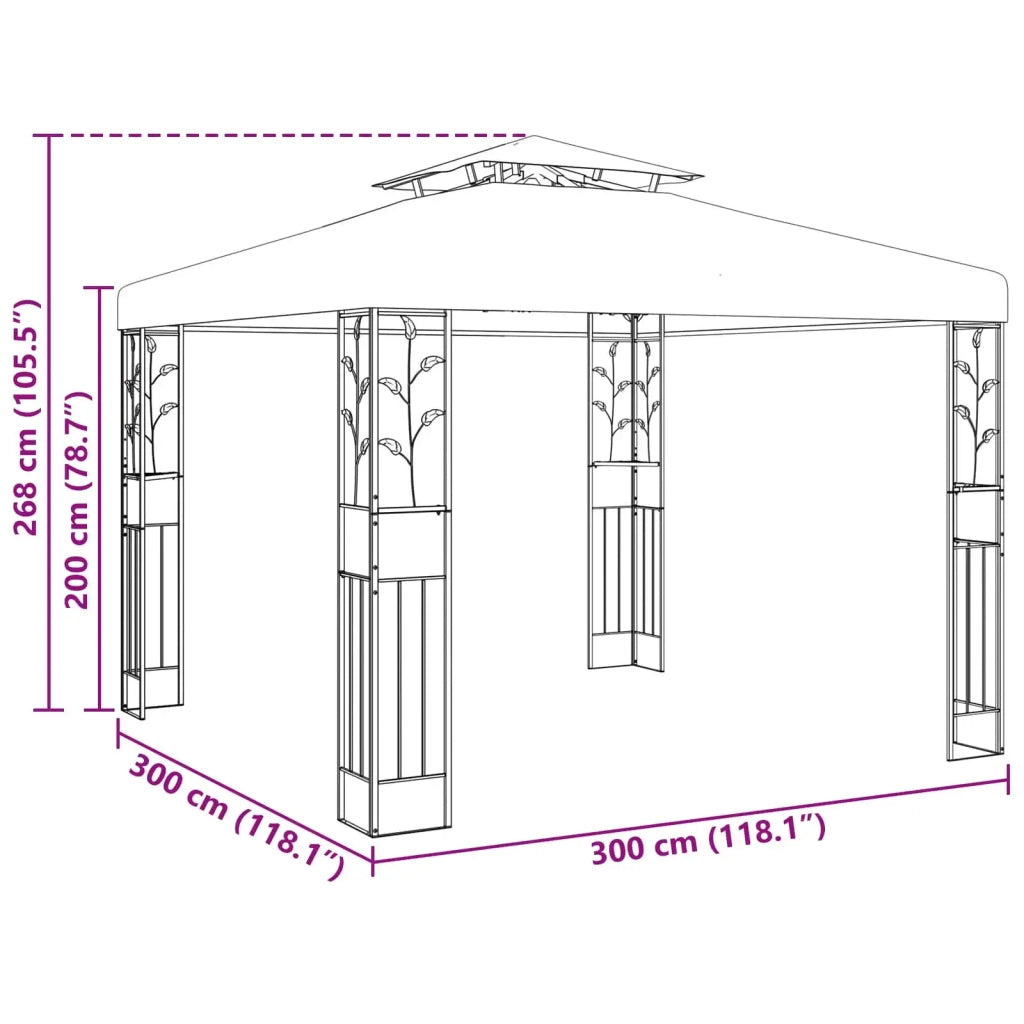 Gazebo 3 x 3 x 2,68 m Verde Poliestere e Acciaio 42030526