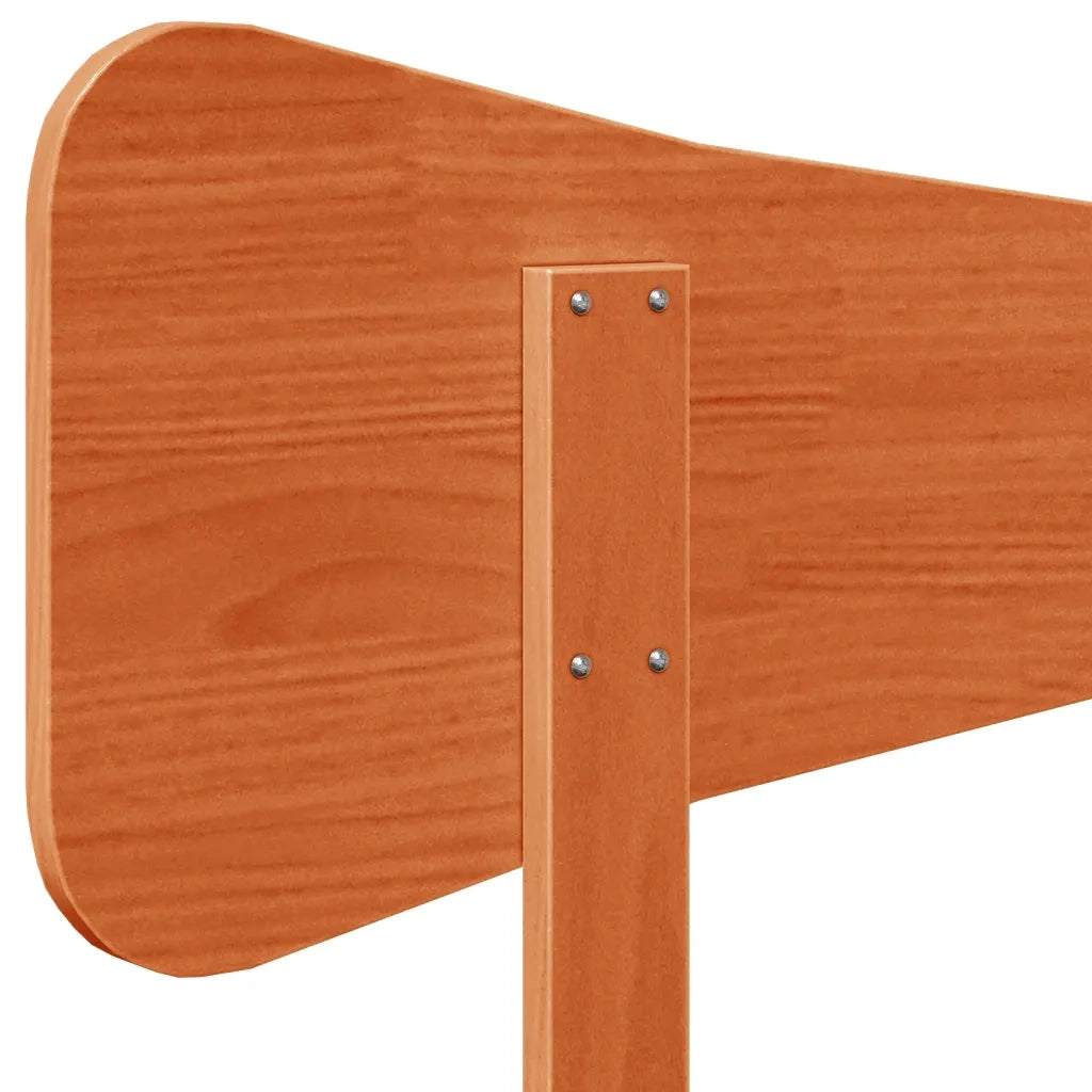 Testiera-Testata-Testiera Decorativa Marrone Cera 135 cm in Legno Massello di Pino 600388