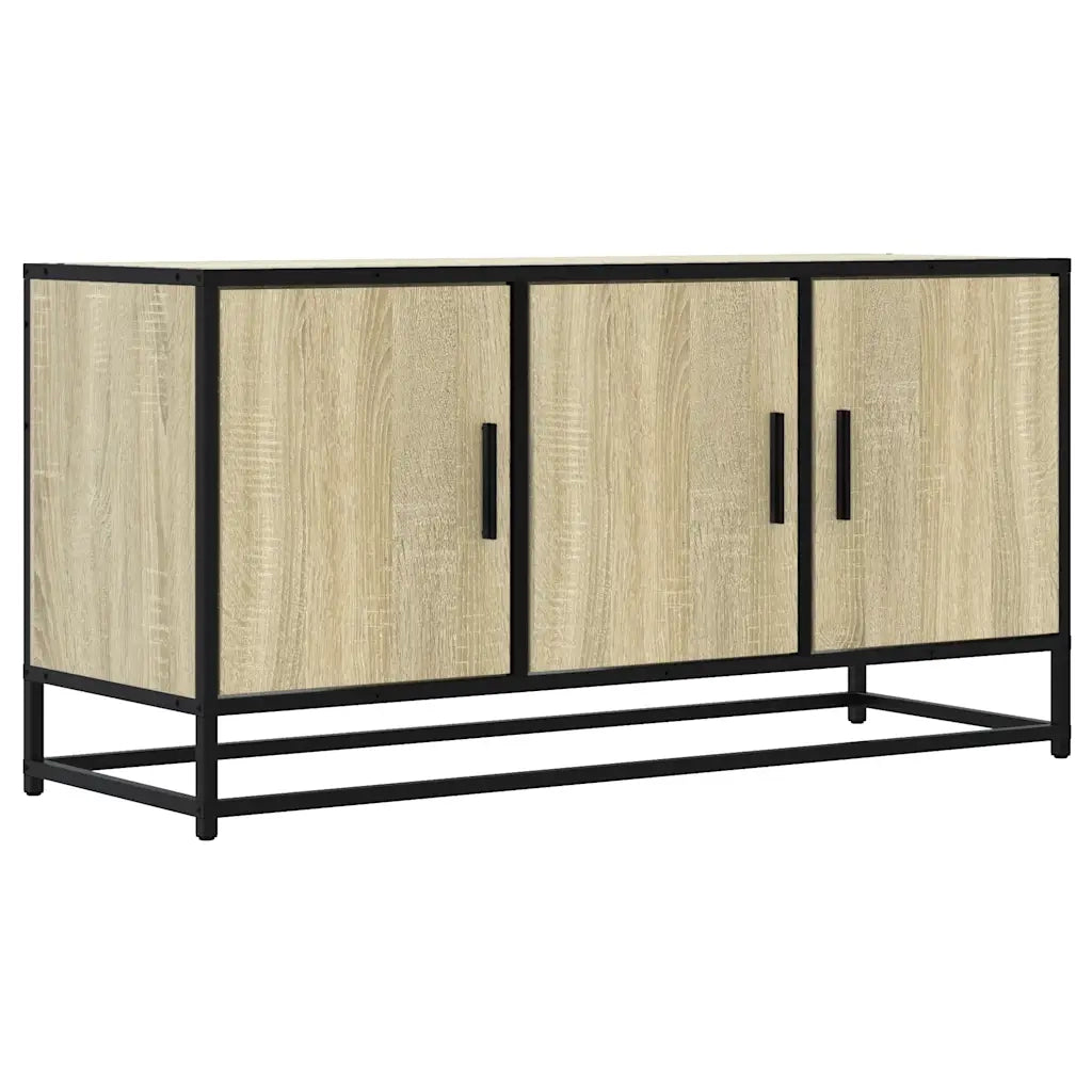 Mobile TV-Credenza per TV-Console TV Rovere Sonoma 100x35x50 cm Legno Multistrato Metallo