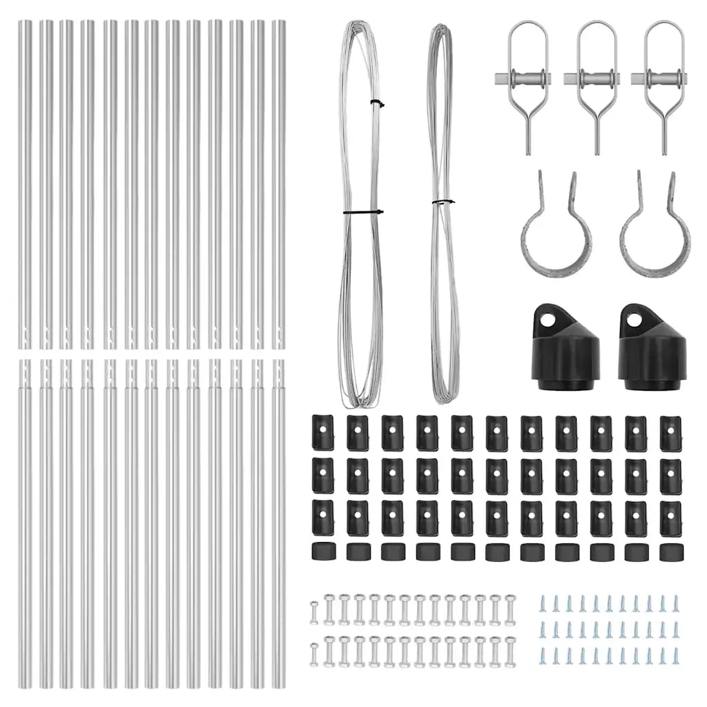 Palo della recinzione 13 pcs Argento Acciaio 42004231