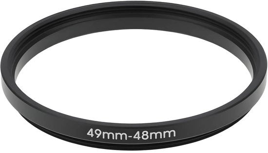 Adattatore di diametro ridotto - 49mm a 48mm - Costruzione in alluminio - Adatto per fotocamere - Adattamento perfetto - Adattatore di diametro ridotto per lenti - Leggerezza garantita