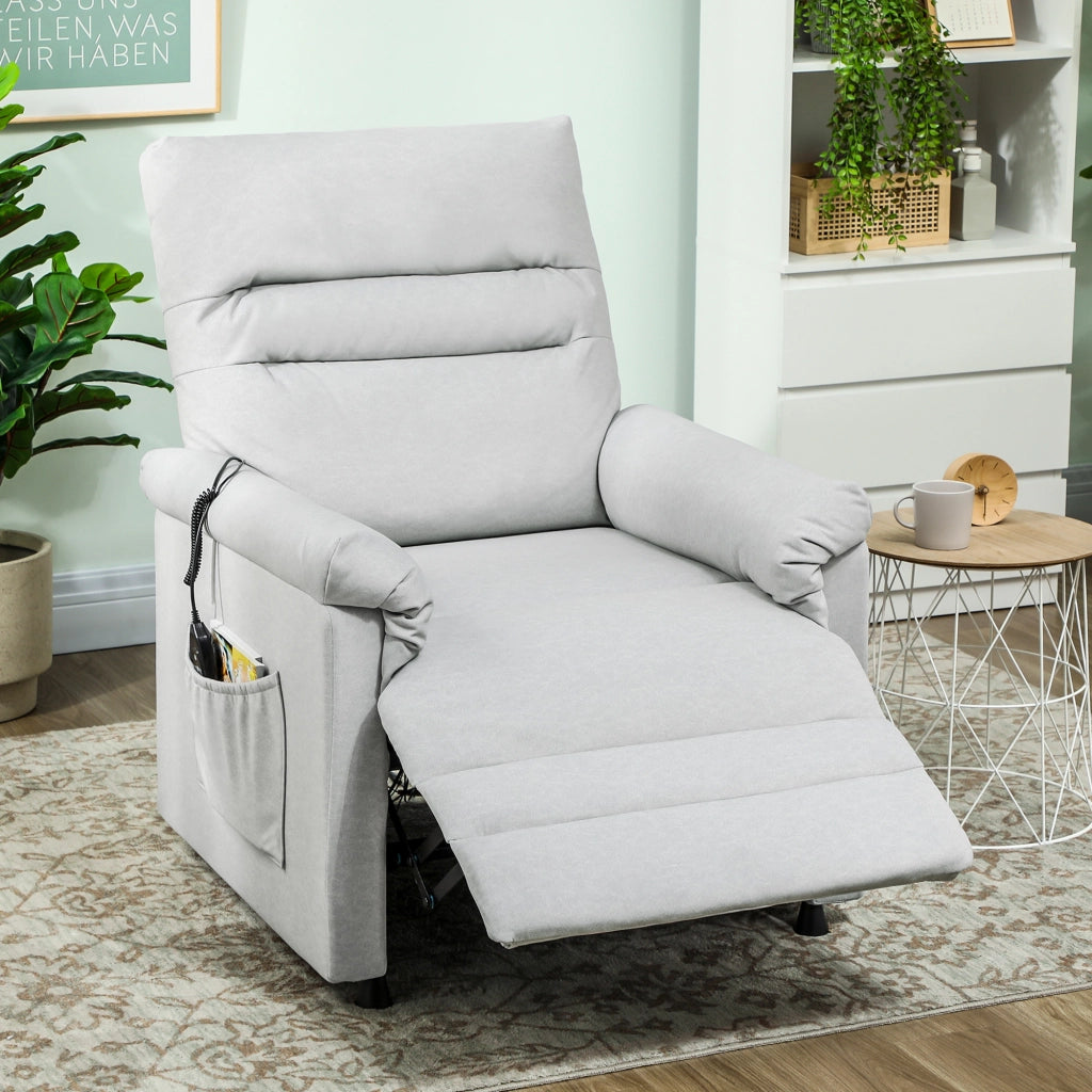 Poltrona relax elettrica massaggiante riscaldante ¨C Xylo ¨C tessuto grigio 82x99x106cm
