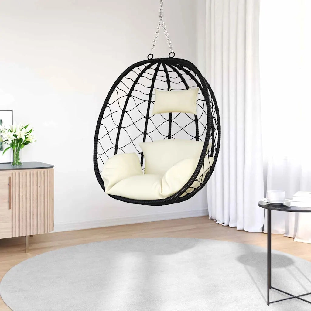 Sedia uovo sospesa Bianco crema 91,5 x 54,5 x 107 cm polyrattan 42003845