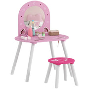 Tocador per Bambini con Specchio e Sgabello ¨C Minimal ¨C Rosa