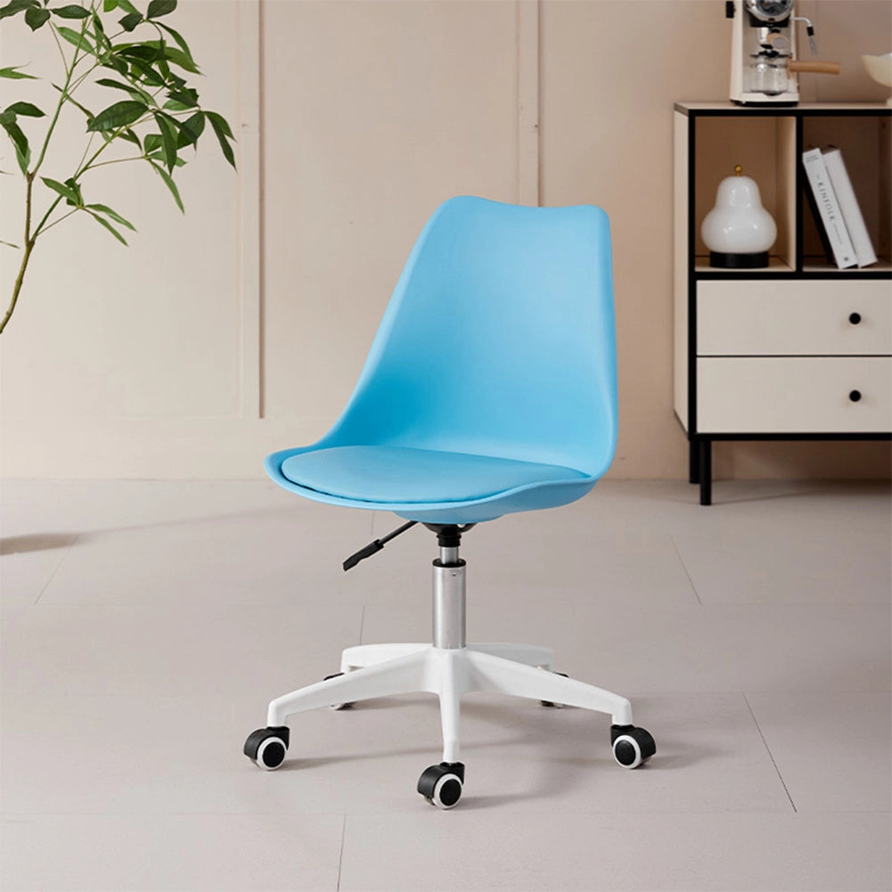 Sedia da Ufficio Poltrona da Studio Girevole Ergonomica con Ruote in PP e Schiuma Blu