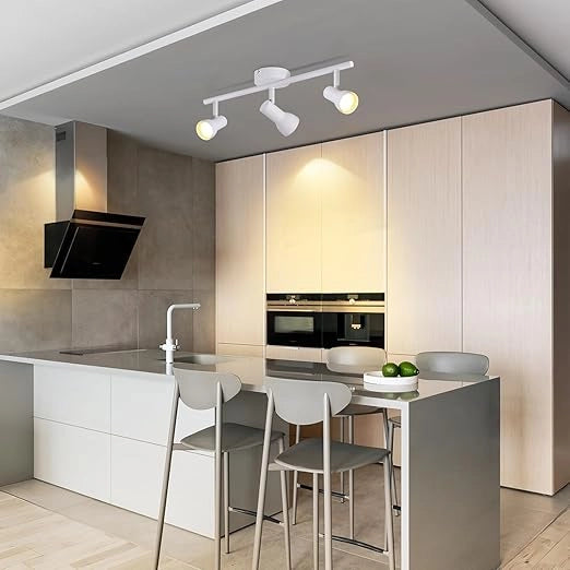 ZMH Faretto da soffitto neri 3 luci GU10 orientabili 350° metallo design moderno senza lampadina