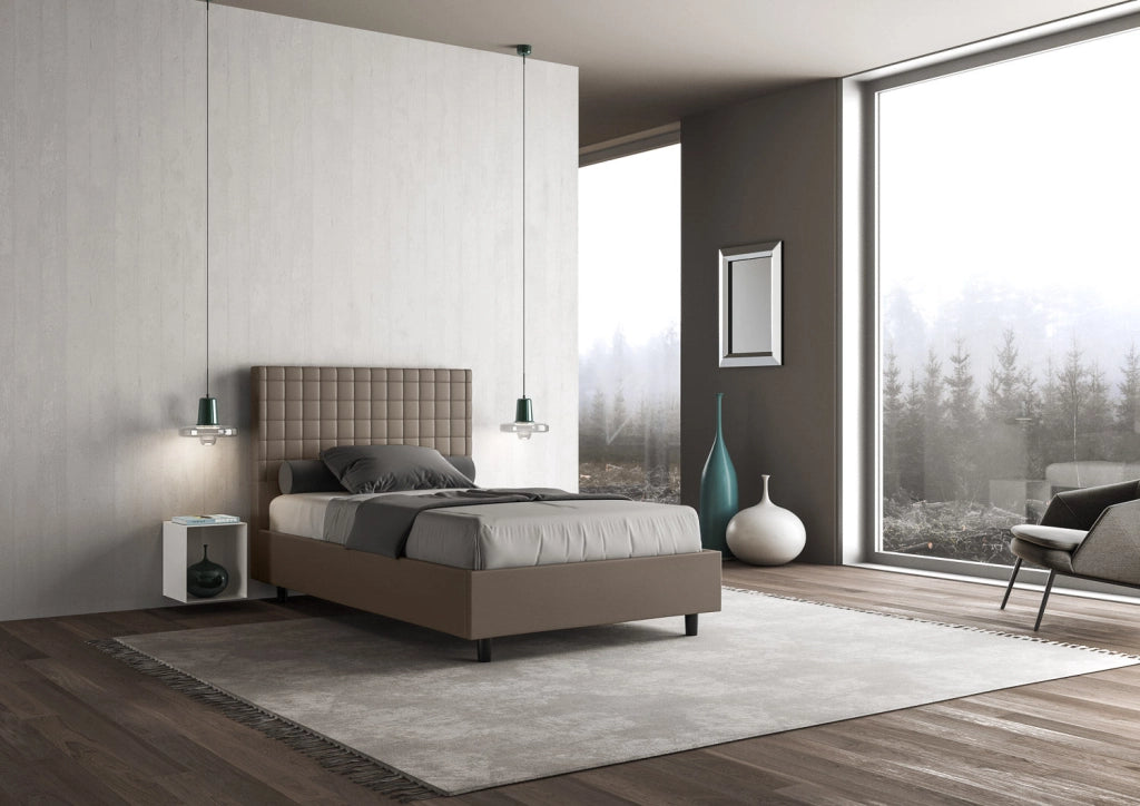 Letto Singolo 80x210 cm con Rete Sunny Cappuccino