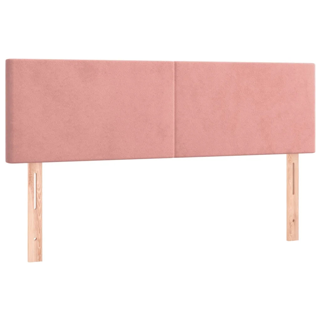 Testiera a LED Rosa 144x5x78/88 cm in Velluto 3121385