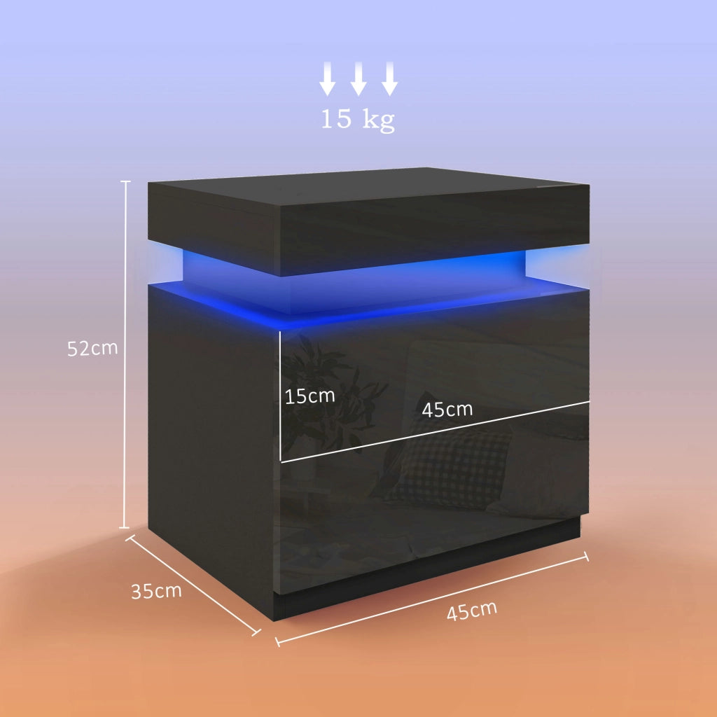 Comodino con luce LED RGB ¨C zephmum ¨C nero