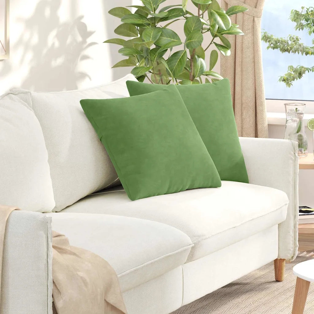 Cuscini da Divano 2 pz-Set di 2 Cuscini per Sofa Verde chiaro 50 x 50 cm