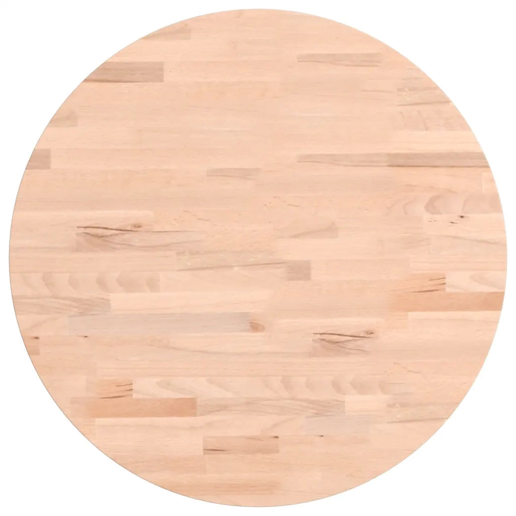 Piano per Tavolo | Superficie Tavolo | Piano Scrivania ?50x4 cm Rotondo in Legno Massello di Faggio
