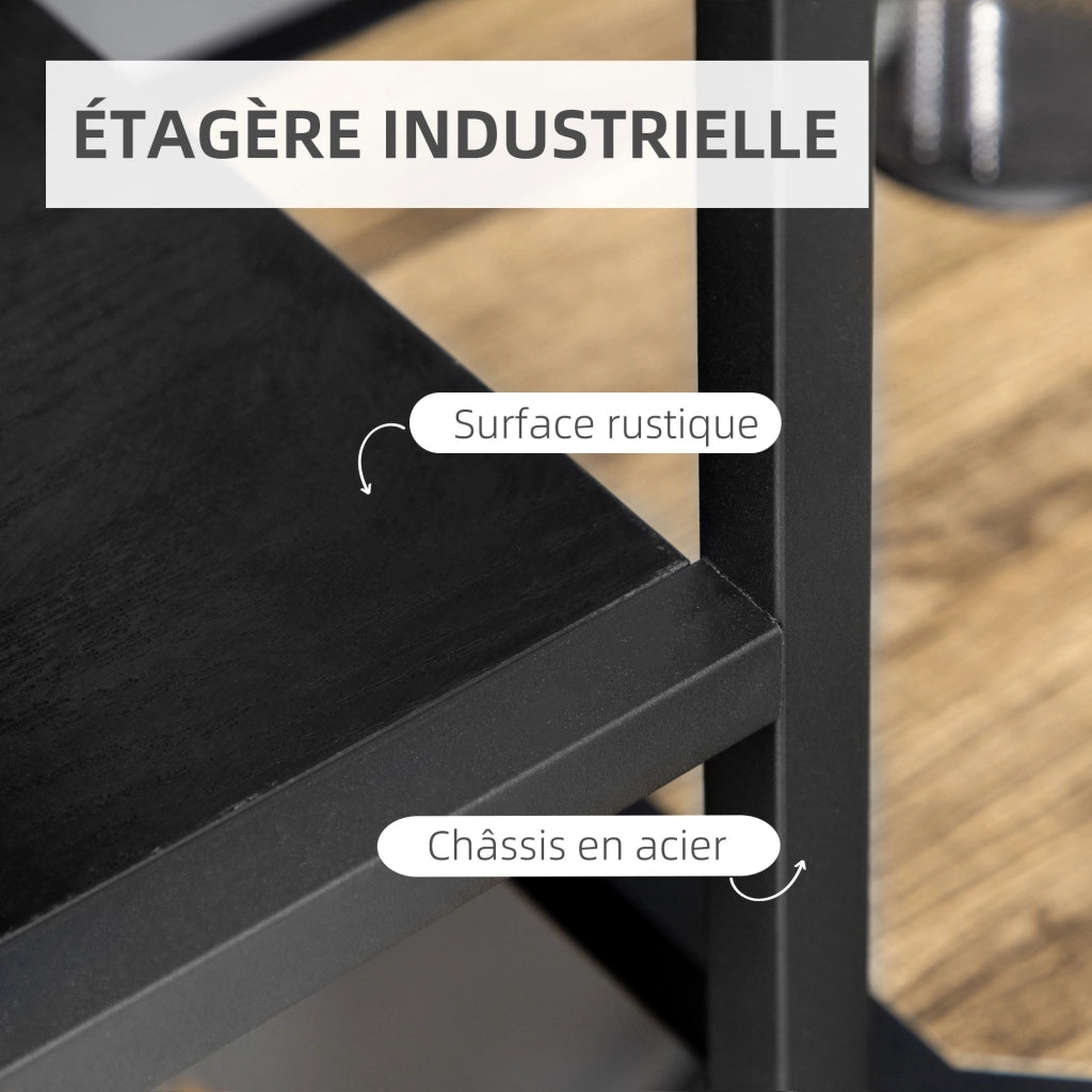 Libreria scaffale 7 livelli in metallo stile industriale ¨C Minimal ¨C 83x34x180 cm nero