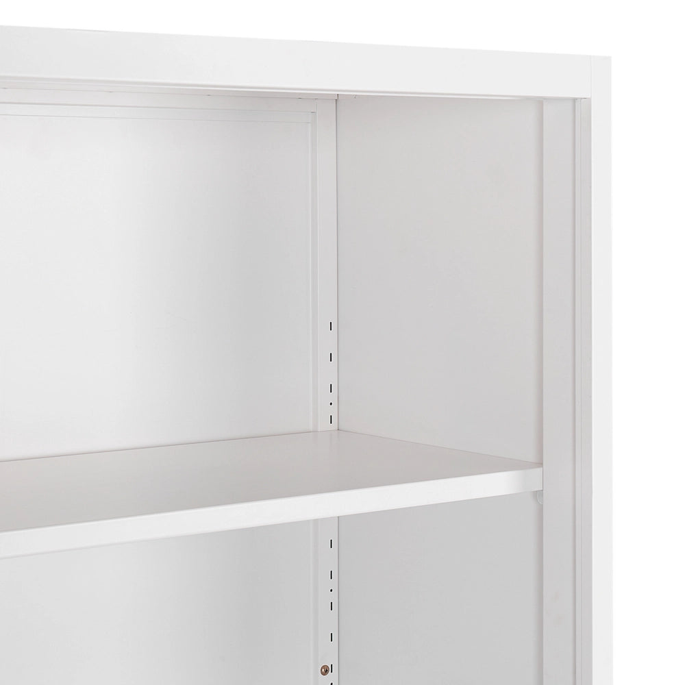 Armadietto con 2 ante e scaffale aperto con chiusura a chiave bianco ufficio di casa stile moderno