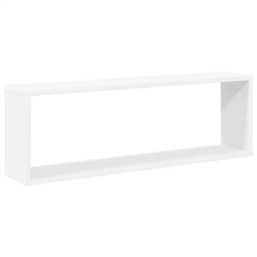 4 pz Mensole Parete | Mensola sospesa a Cubo Bianco 80x15x26,5cm Legno Multistrato