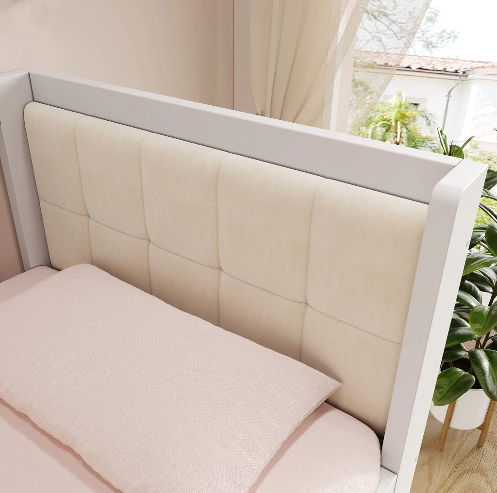 Letto da giorno con letto estraibile 90x200 cm; legno di pino bianco