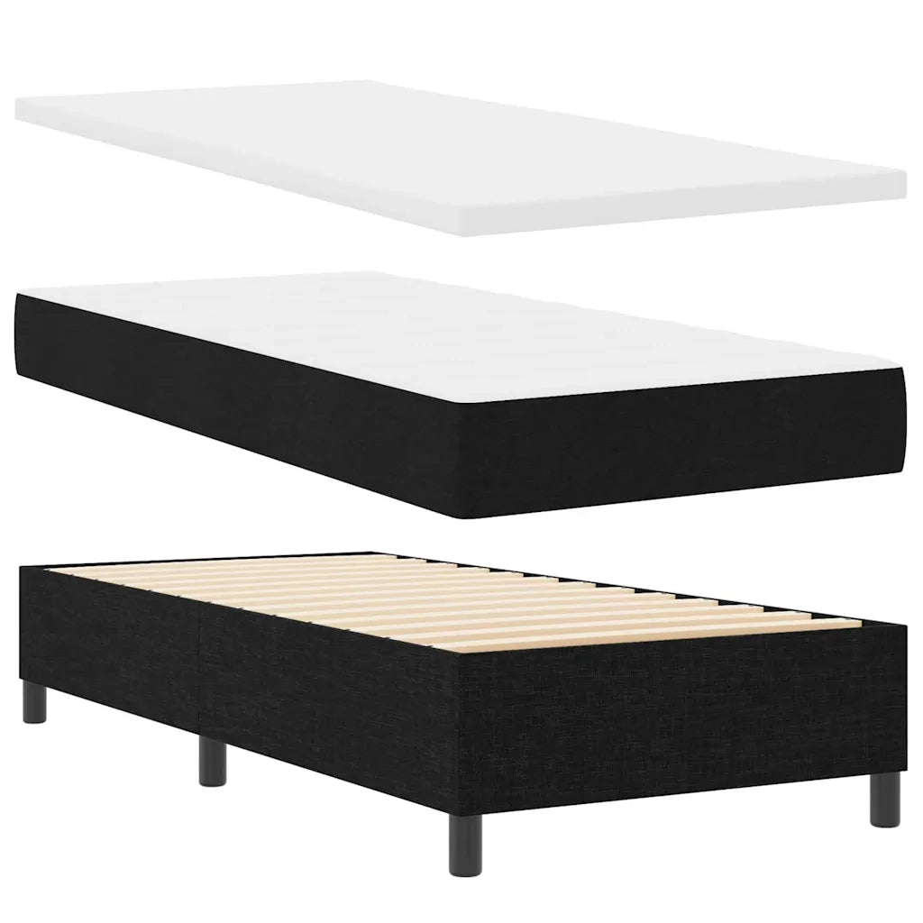 Letto a molle con materasso Nero 80 x 200 cm Tessuto 3340468
