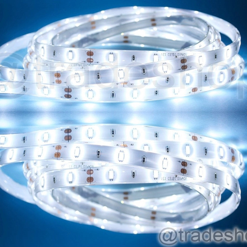 Trade Shop - Bobina Striscia 300 Led 5630 Impermeabile 5 Metri 12v Luce Bianco Freddo Caldo -