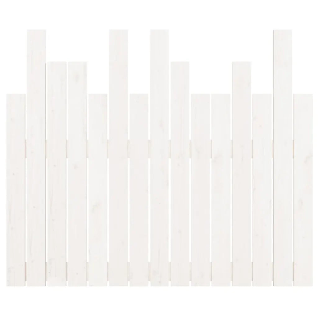 Testiera | Testata da Parete Bianca 95,5x3x80cm in Legno Massello di Pino