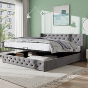 letto imbottito velluto grigio 140 x 190 cm