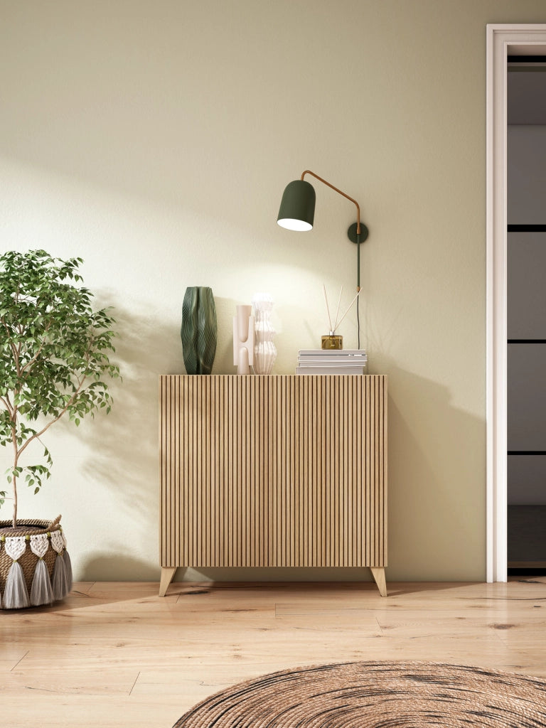 Scarpiera Herdasa effetto rovere dorato ante stampa doghe 90x90x27