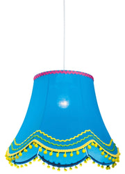 Candellux sospensione Arlekin blu/bianca Ø35 tessuto E27