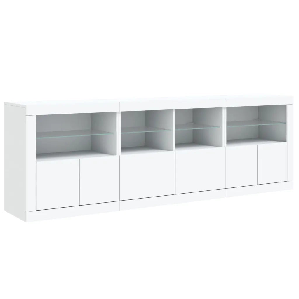 Credenza | Madia | Buffet da pranzo | Armadio da pranzo con Luci LED Bianca 202x37x67 cm
