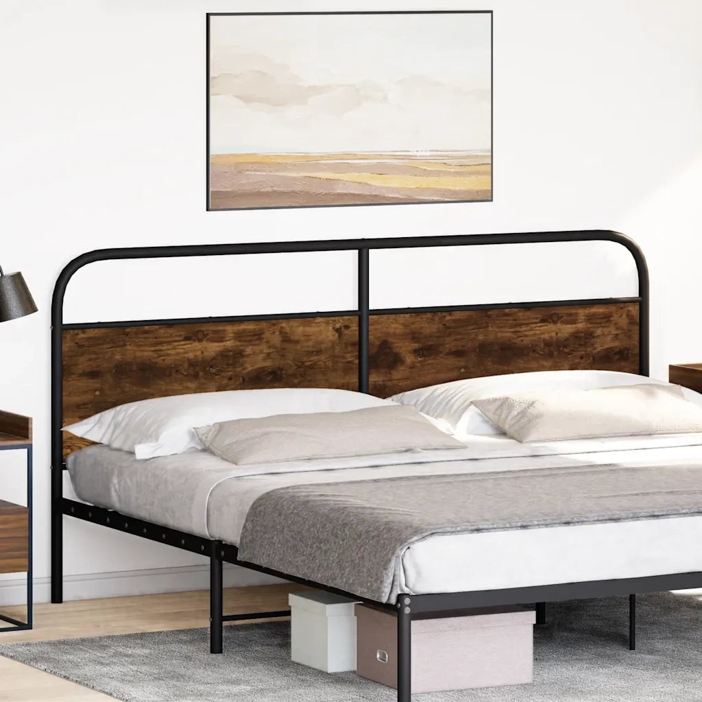 Testiera | Testata di Ricambio Rovere Fumo 180 cm in Acciaio e Legno Multistrato