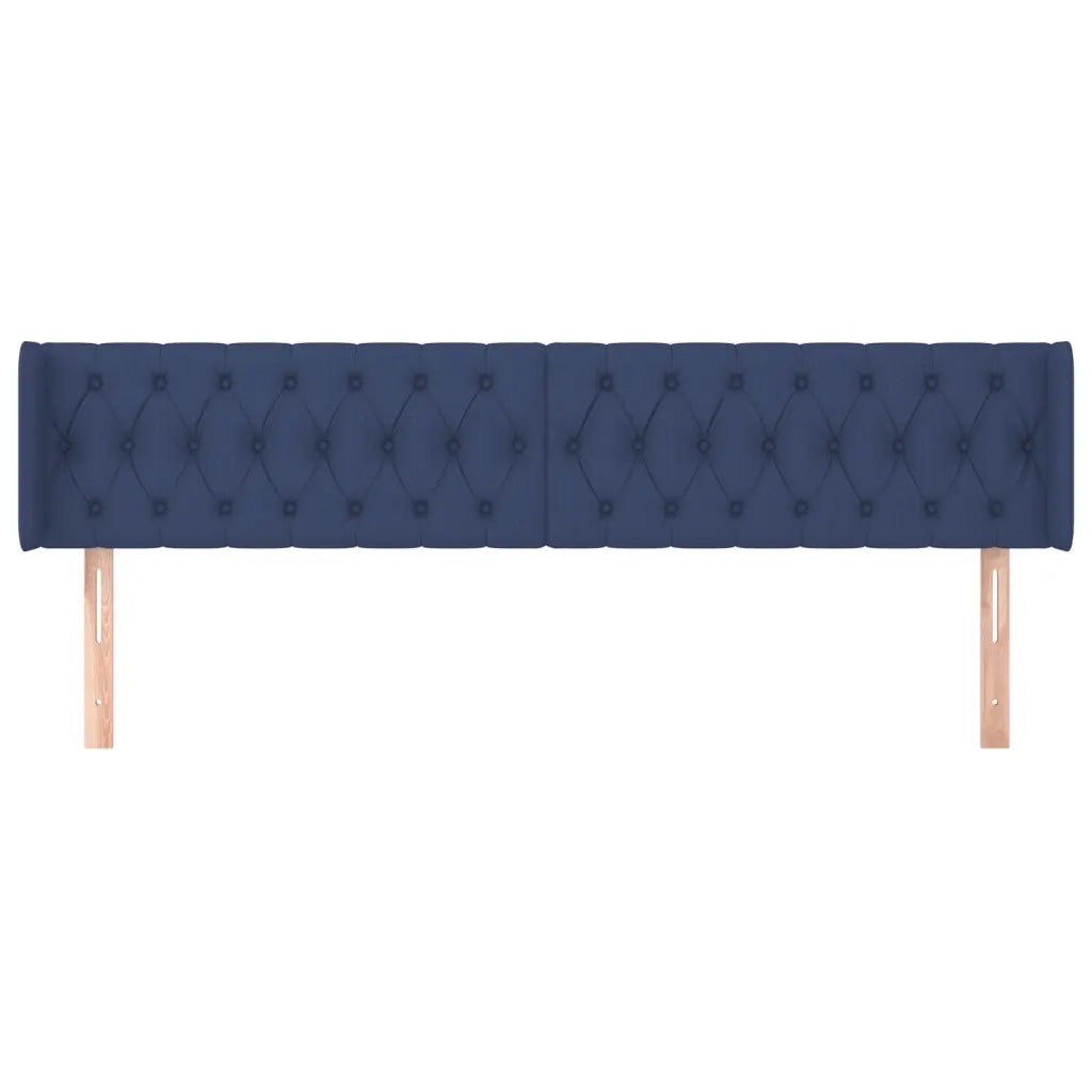 Testiera ad Orecchio-Testata con Orecchie Blu 203x16x78/88cm in Tessuto 591522