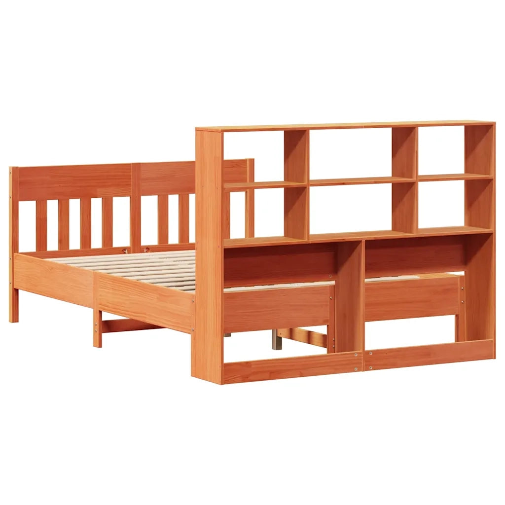 Giroletto senza Materasso-Struttura Letto Marrone Cera 160x200 cm Legno di Pino 971767