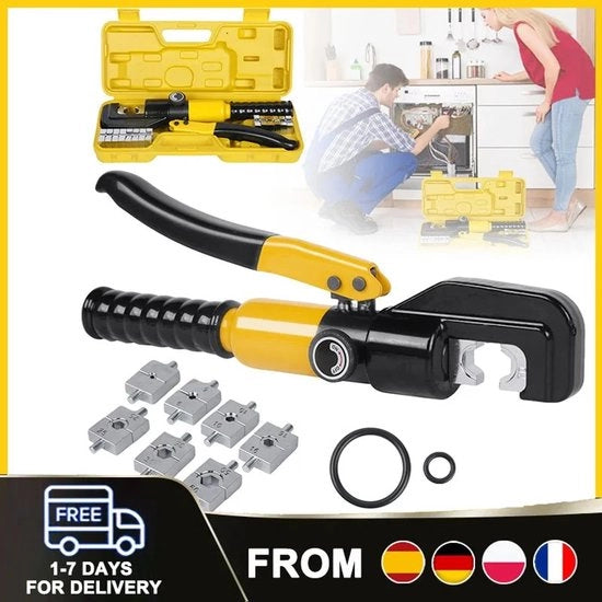 Sistema di chiusura idraulica per uso domestico, disponibile in 4/6/10/16/25/35/50/70 mm, composto da 2 attrezzi idraulici.