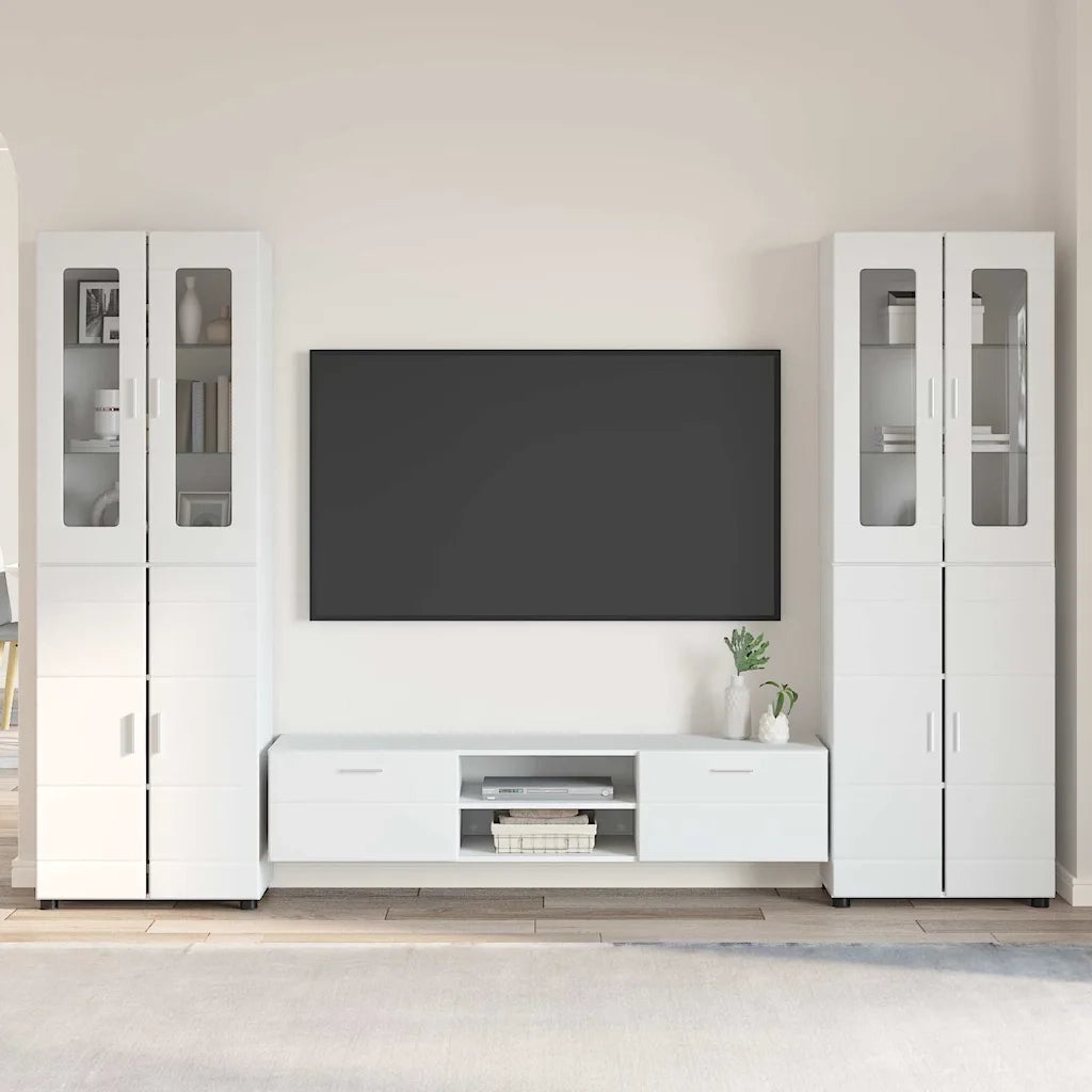 Set mobile TV con porta FLORIN 3 pcs Bianco Legno multistrato 3397994