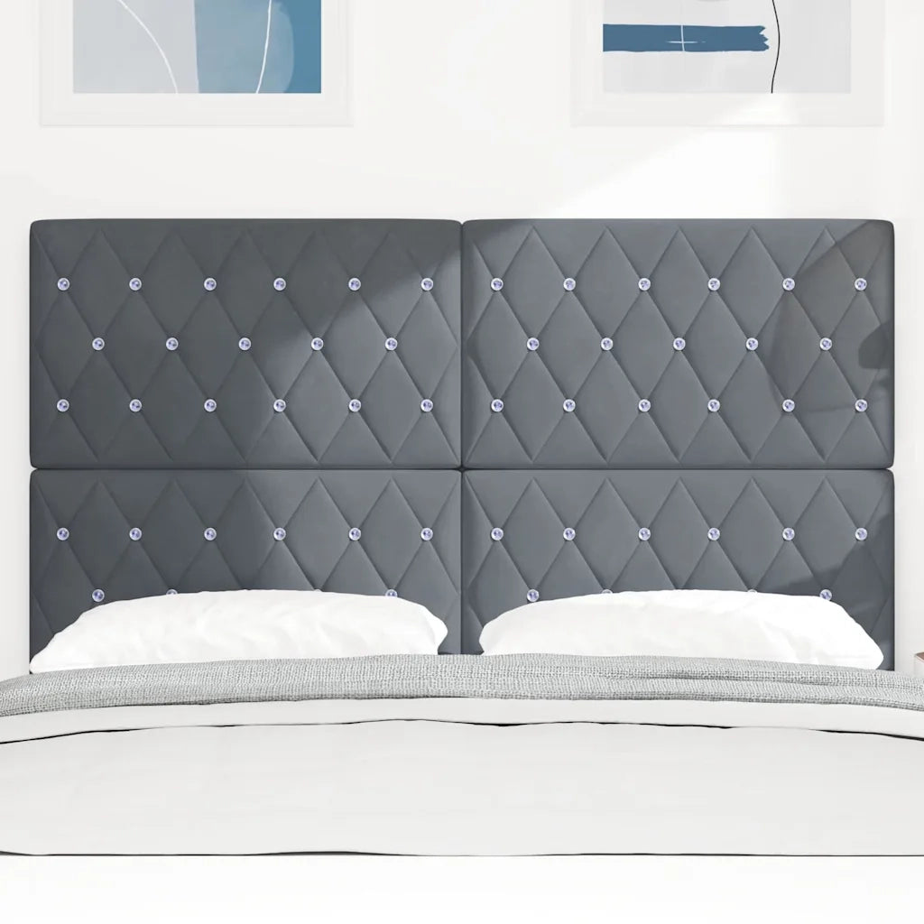 Testiera-Testata-Testiera Decorativa Grigio scuro 160 cm Pelle Sintetica 693811