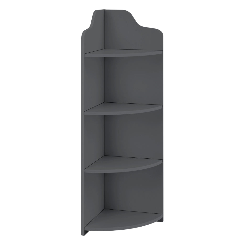 Scaffale Angolare Bjurholm a 4 Ripiani Aperti 90 x 28 x 28 cm - Grigio Scuro [en.casa]