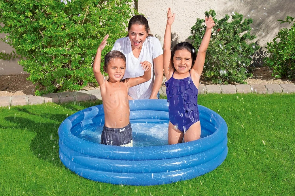 PISCINA GONFIABILE BESTWAY 3 ANELLI 102X25 CM ROSSO E BLU